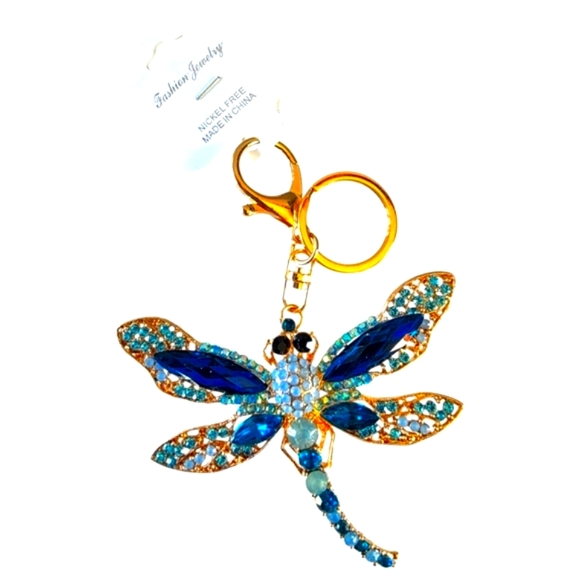 Beautiful Blue Hues lue an Dragonfly Keychain - Picture 1 of 2